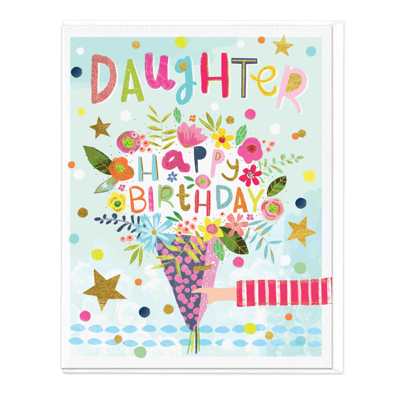 Greeting Card-E210 - Daughter Birthday Flowers Card-Whistlefish