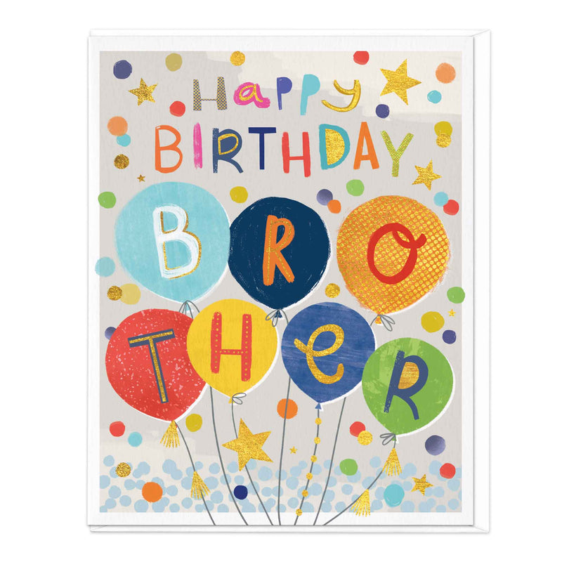 Greeting Card-E212 - Brother Birthday Balloons Card-Whistlefish