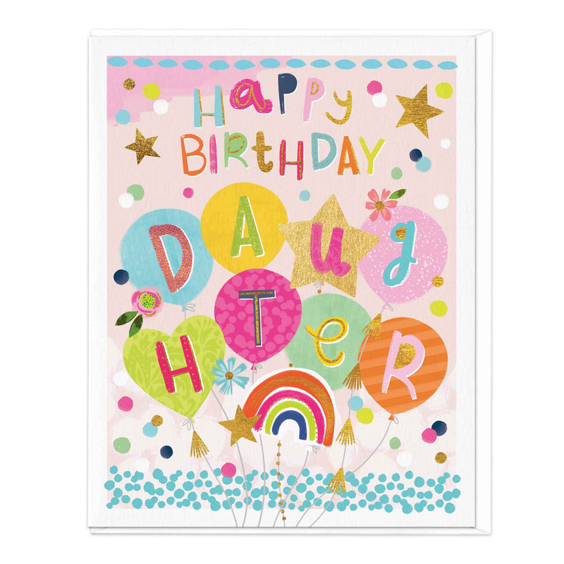 Greeting Card - E213 - Daughter Birthday Balloons Card - 