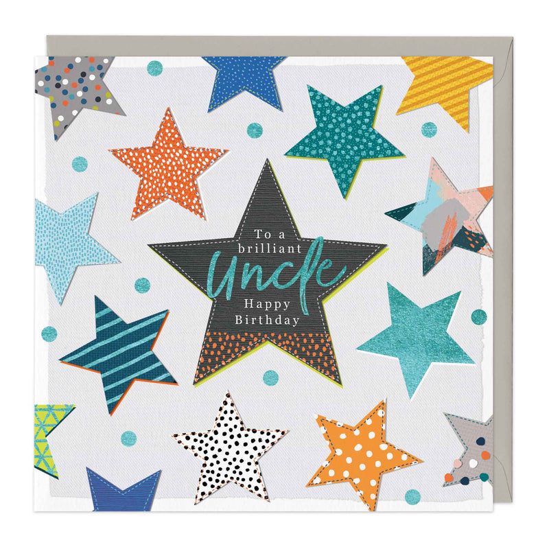 Greeting Card-E214 - Brilliant Uncle Birthday Star Card-Whistlefish