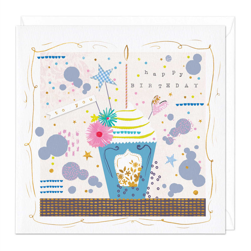 Greeting Card - E228 - To You Birthday Cupcake Card - Birthday Cupcake Card - Greeting Card - Whistlefish