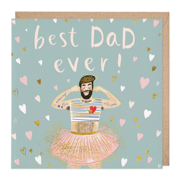 Greeting Card-E232 - Best Dad Tutu Card-Whistlefish