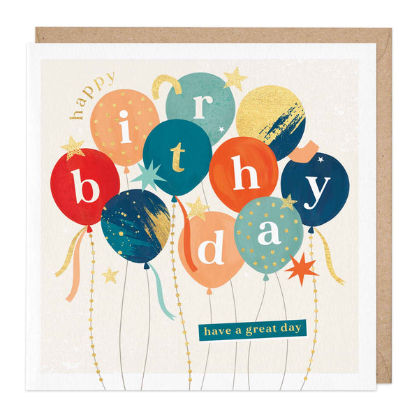 Greeting Card-E237 - Great Day Balloons Birthday Card-Whistlefish