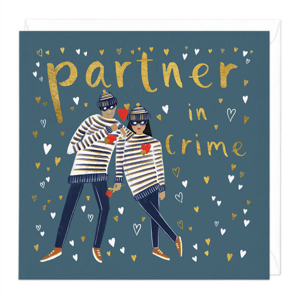 Greeting Card - E239 - Partner In Crime Hearts Card - Partner In Crime Hearts Card - Greeting Card - Whistlefish
