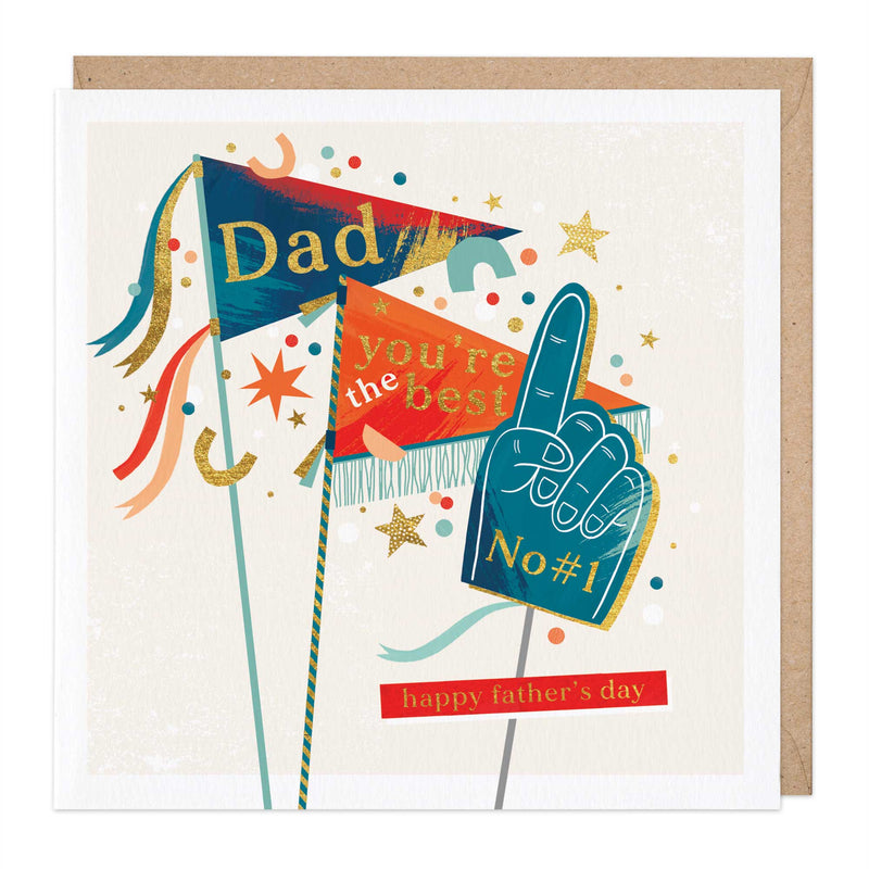 Greeting Card-E257 - Dad Flags Happy Father's Day Card-Whistlefish