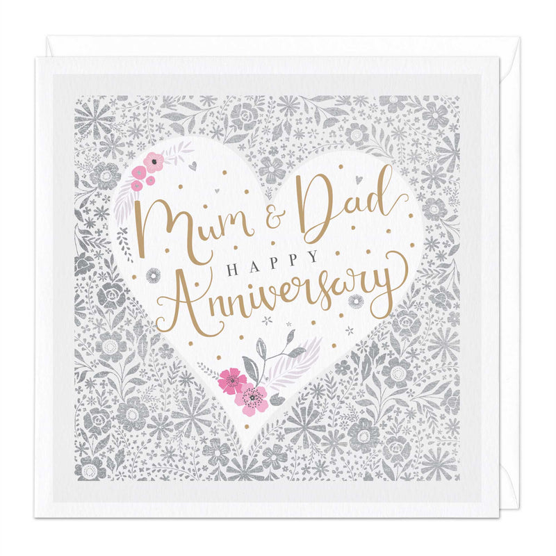 Greeting Card-E267 - Mum and Dad Heart Anniversary Card-Whistlefish