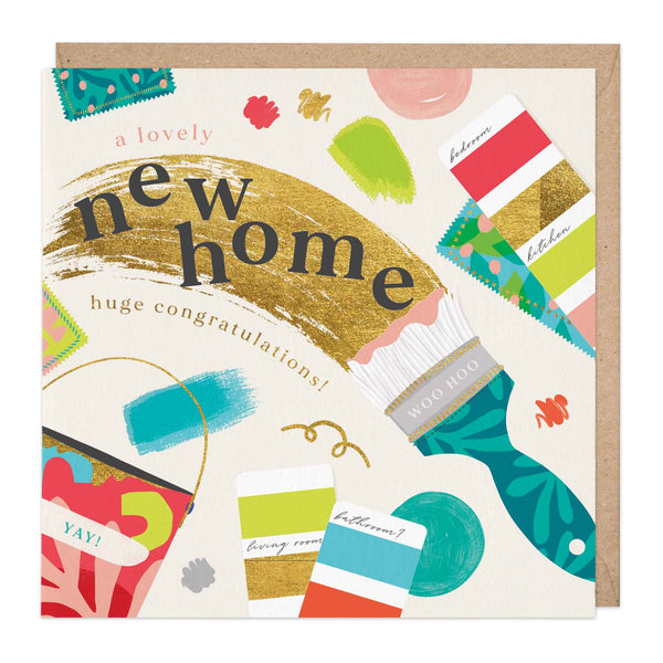 Greeting Card-E272 - Paint Brush New Home Card-Whistlefish