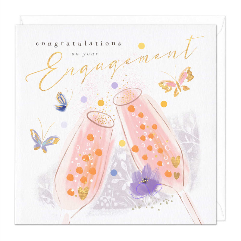 Greeting Card - E311 - Bubbly Butterflies Engagement Card - 