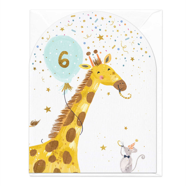 Greeting Card-E334 - 6 Today Giraffe Birthday Card-Whistlefish