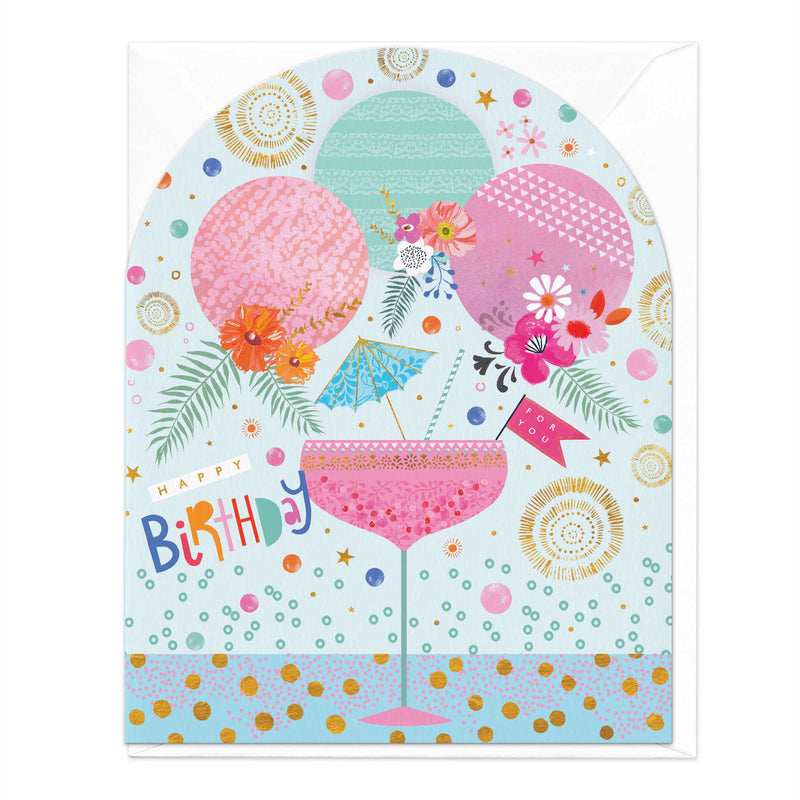 Greeting Card-E379 - Cocktail Birthday Arch Card-Whistlefish