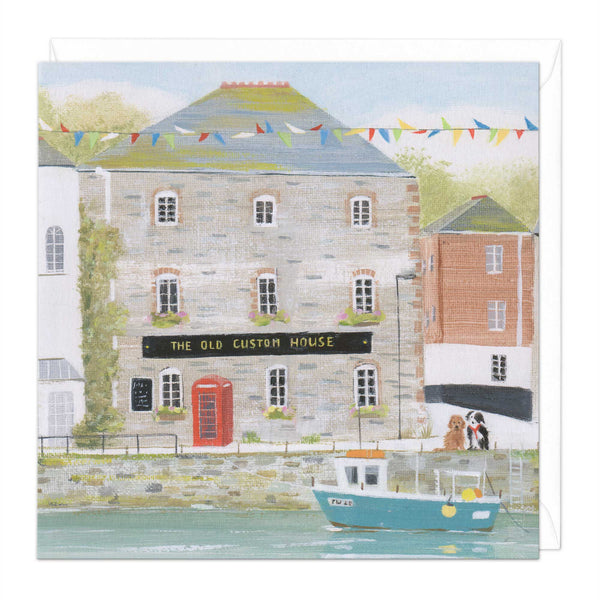 Greeting Card-E435 - Padstow Phone Box Card-Whistlefish
