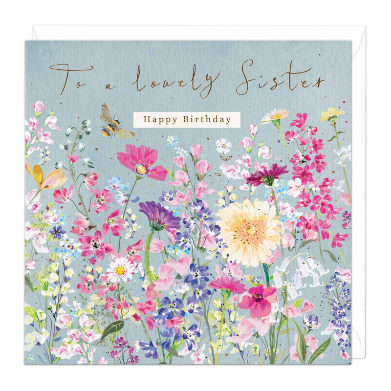 Greeting Card-E443 - To A Lovely Sister Birthday Card-Whistlefish