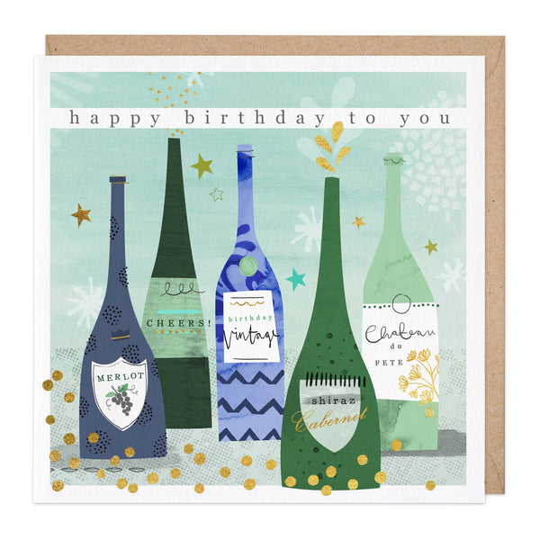 Greeting Card-E445 - Wine Lovers Birthday Card-Whistlefish