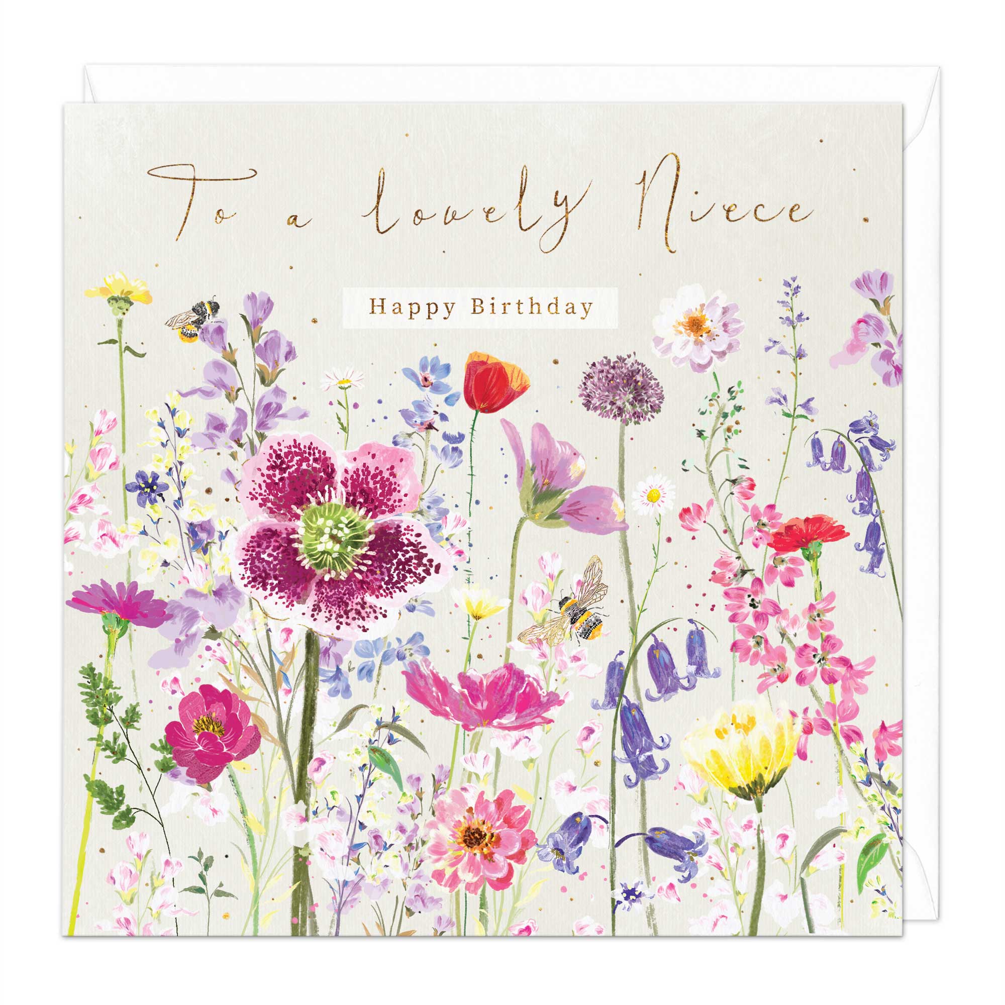 Greeting Card-E448 - Summer Garden Niece Birthday Card-Whistlefish