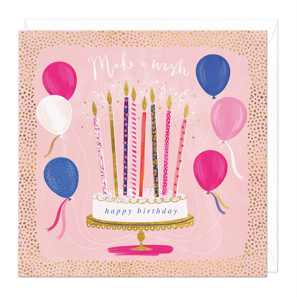 Greeting Card-E454 - Wish Cake Birthday Card-Whistlefish