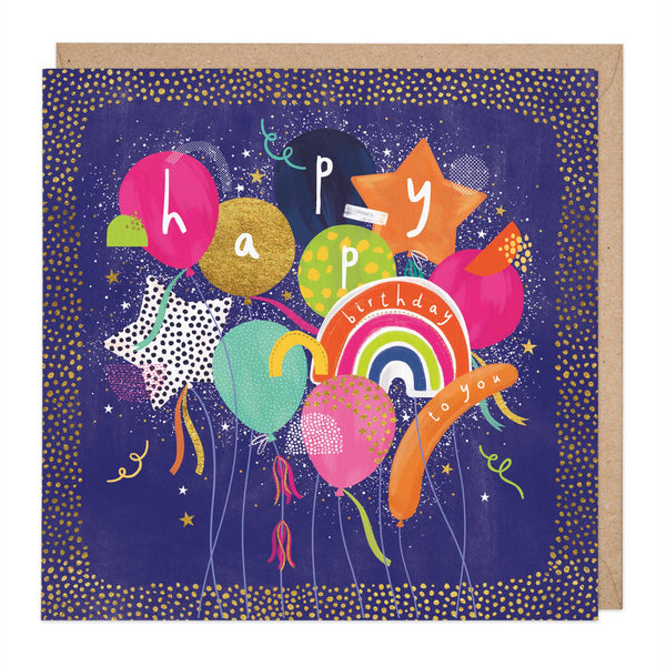 Greeting Card-E459 - Bright Balloon Birthday Card-Whistlefish