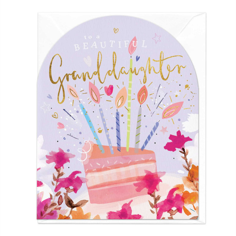 Greeting Card-E466 - To A Beautiful Granddaughter Birthday Card-Whistlefish