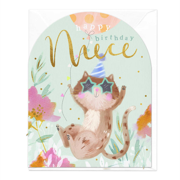 Greeting Card-E467 - Cat Niece Birthday Card-Whistlefish