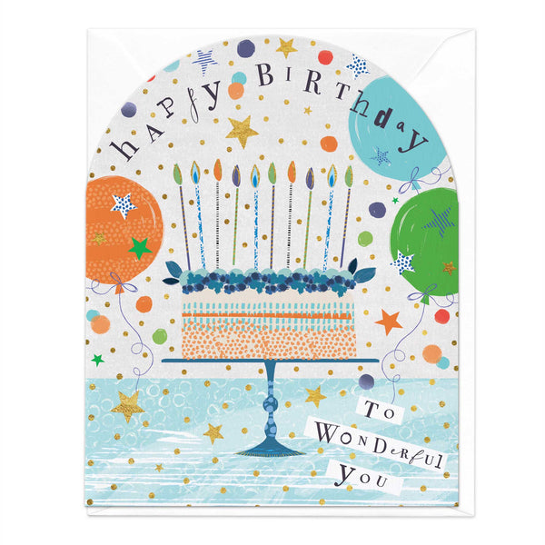 Greeting Card-E469 - Wonderful You Blue Birthday Card-Whistlefish