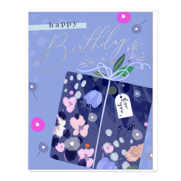 Greeting Card-E475 - Periwinkle Present Birthday Card-Whistlefish