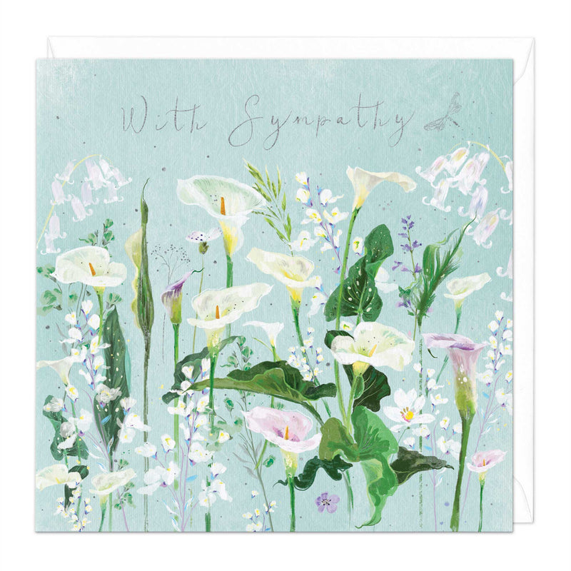 Greeting Card-E476 - Calla Lily Sympathy Card-Whistlefish