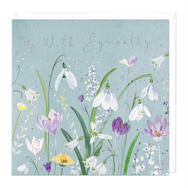 Greeting Card-E477 - White Bells Sympathy Card-Whistlefish