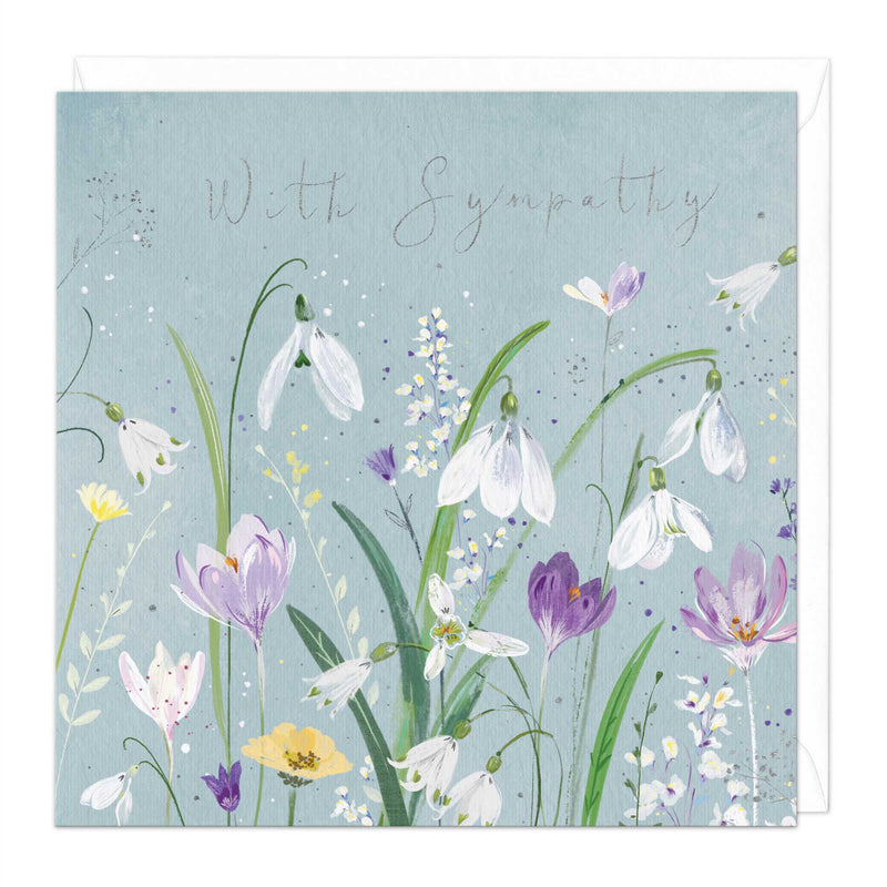 Greeting Card-E477 - White Bells Sympathy Card-Whistlefish