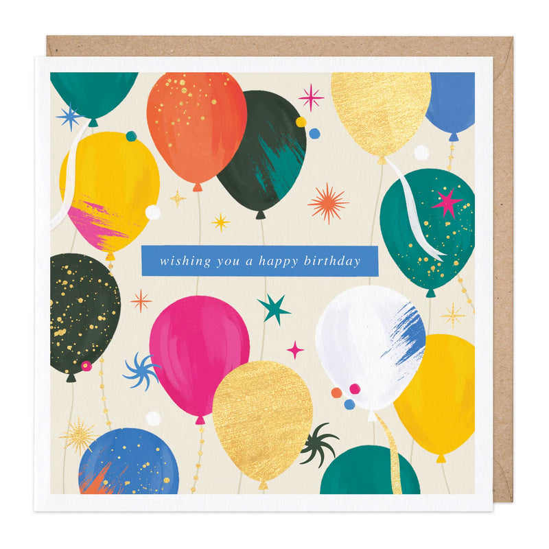 Greeting Card-E478 - Balloons & Sparkles Birthday Card-Whistlefish