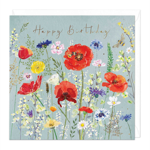 Greeting Card-E488 - Poppy Garden Birthday Card-Whistlefish