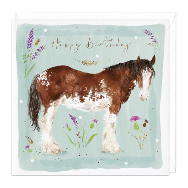 Greeting Card-E492 - Clydesdale Birthday Card-Whistlefish