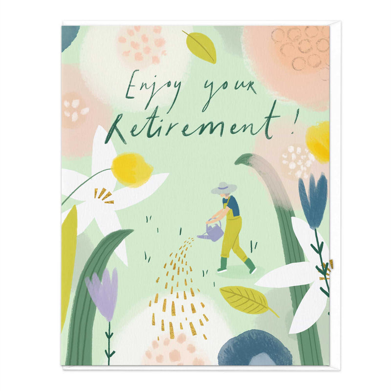 Greeting Card-E499 - Gardening Retirement Card-Whistlefish