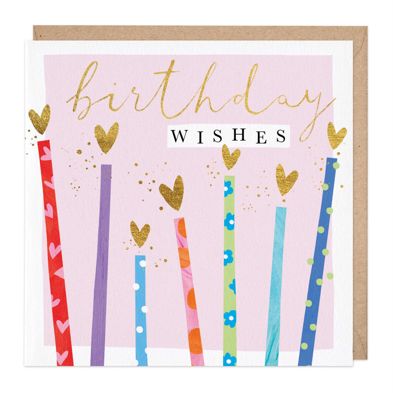 Greeting Card - E501 - Make a Wish Cake Birthday Card - Candle Heart Birthday Card - Whistlefish