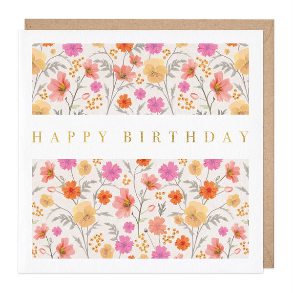 Greeting Card-E502 - Daisy Pink Birthday Card-Whistlefish