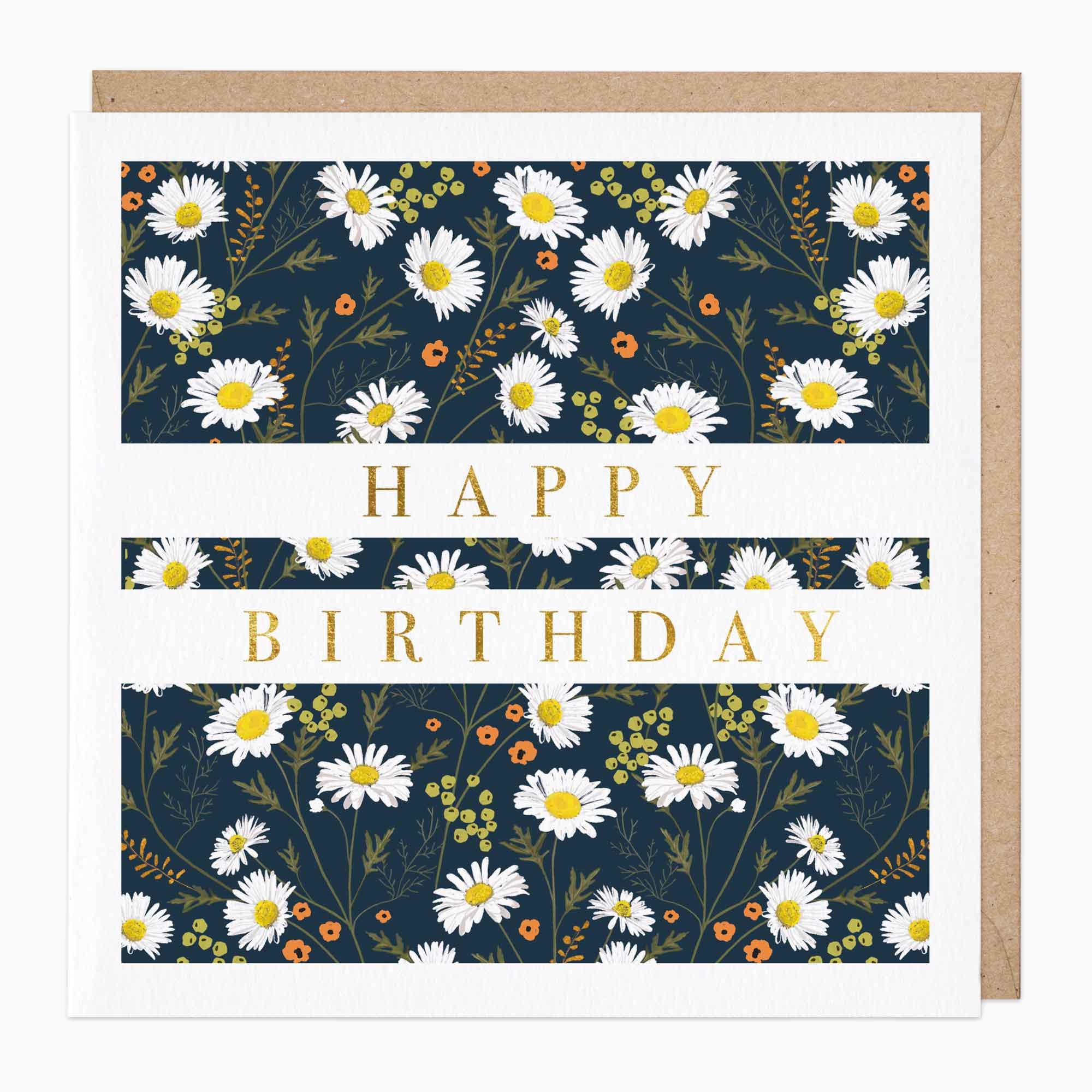 E503 - Dark Daisy Birthday Card