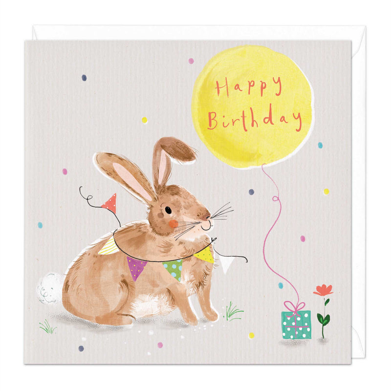 Greeting Card-E526 - Cute Bunny Birthday Card-Whistlefish