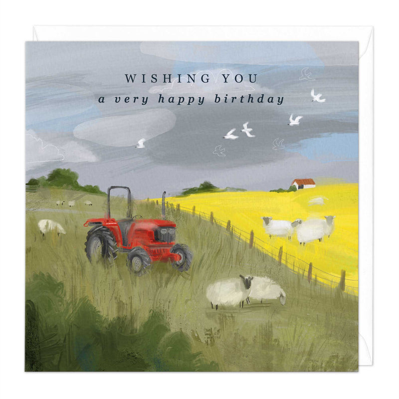 Greeting Card-E527 - Tractor Birthday Card-Whistlefish