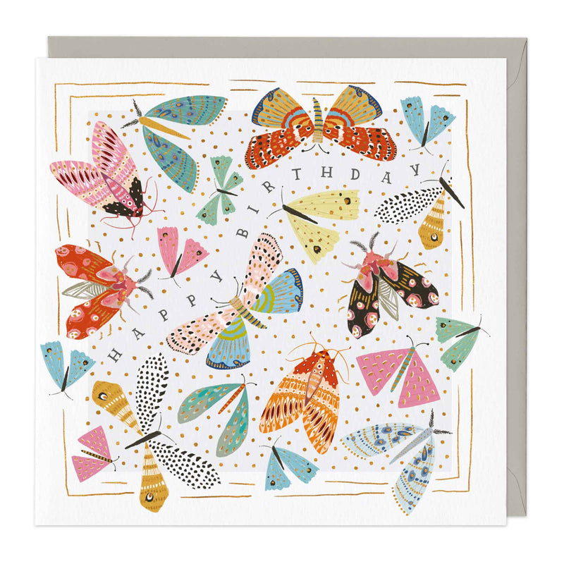 Greeting Card-E541 - Contemporary Butterflies Birthday Card-Whistlefish