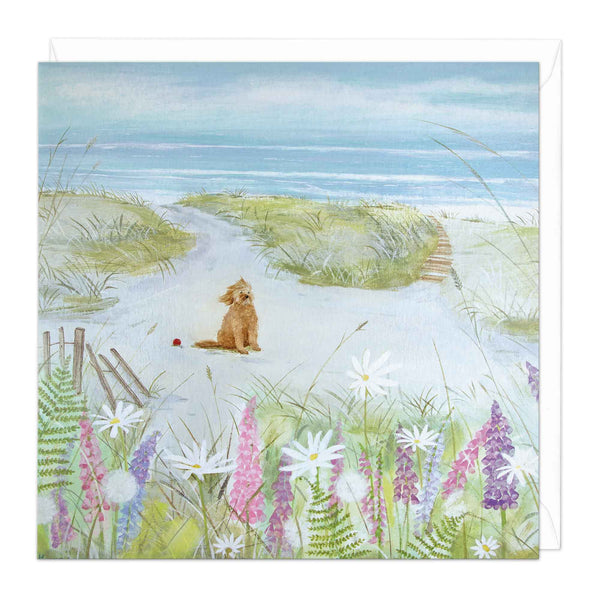 Greeting Card-E545 - Foxgloves & Daisies Art Card-Whistlefish