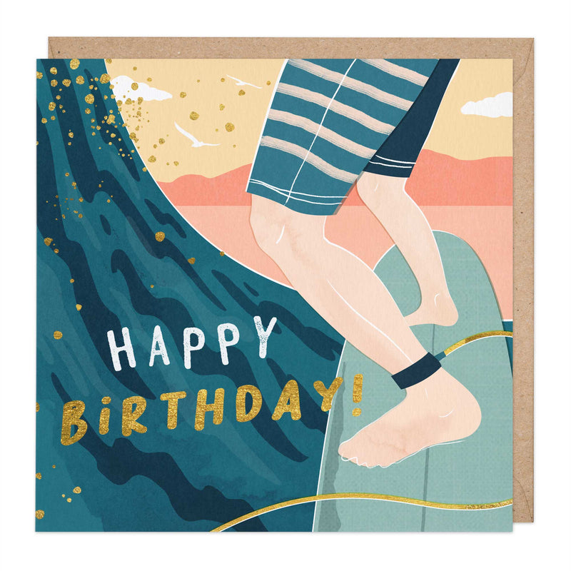 Greeting Card-E546 - Surfer Birthday Card-Whistlefish