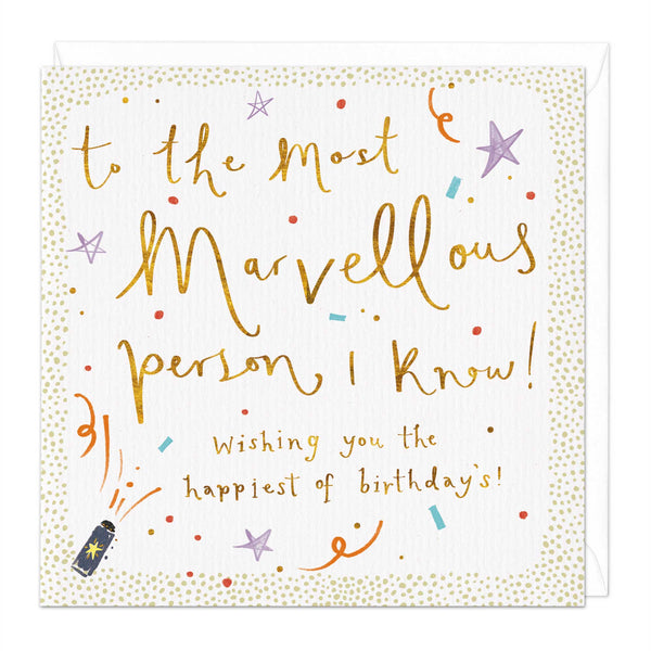 Greeting Card-E551 - Marvellous Person Birthday Card-Whistlefish