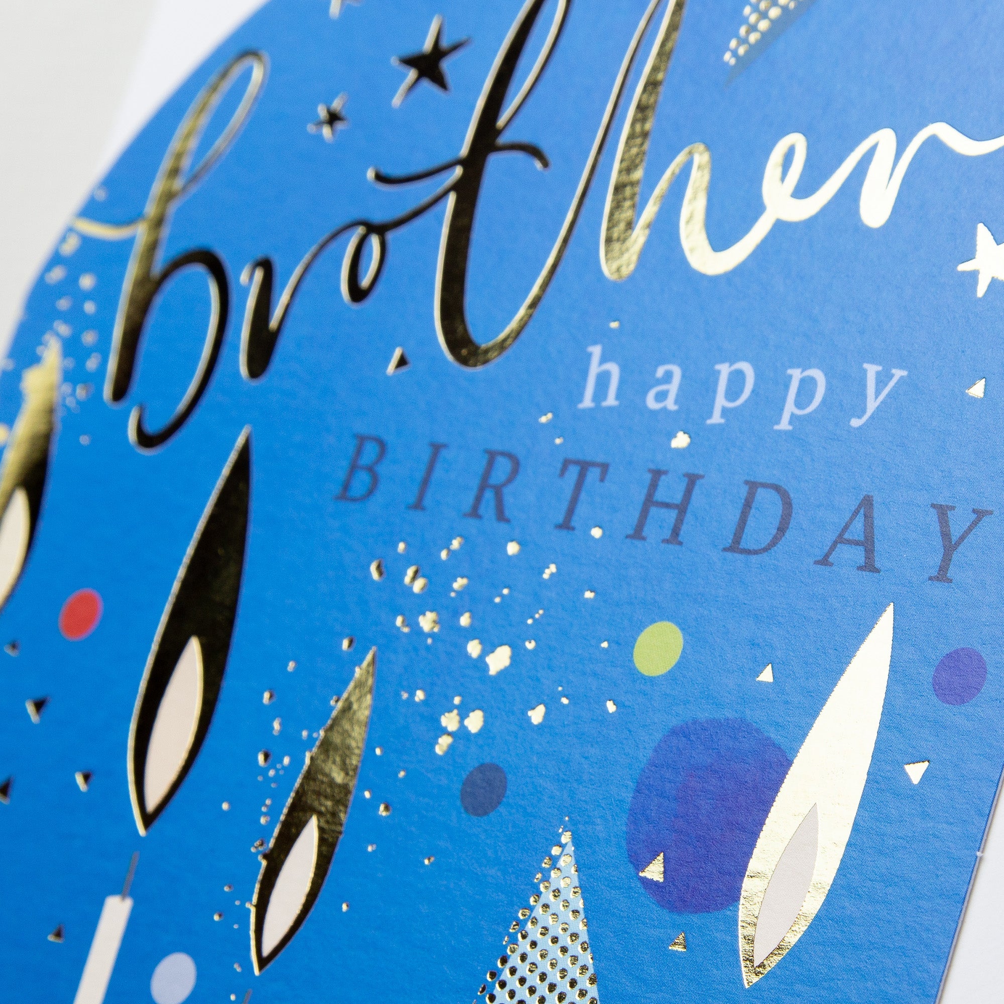 Greeting Card-E556 - Blue Brother Arch Birthday Card-Whistlefish