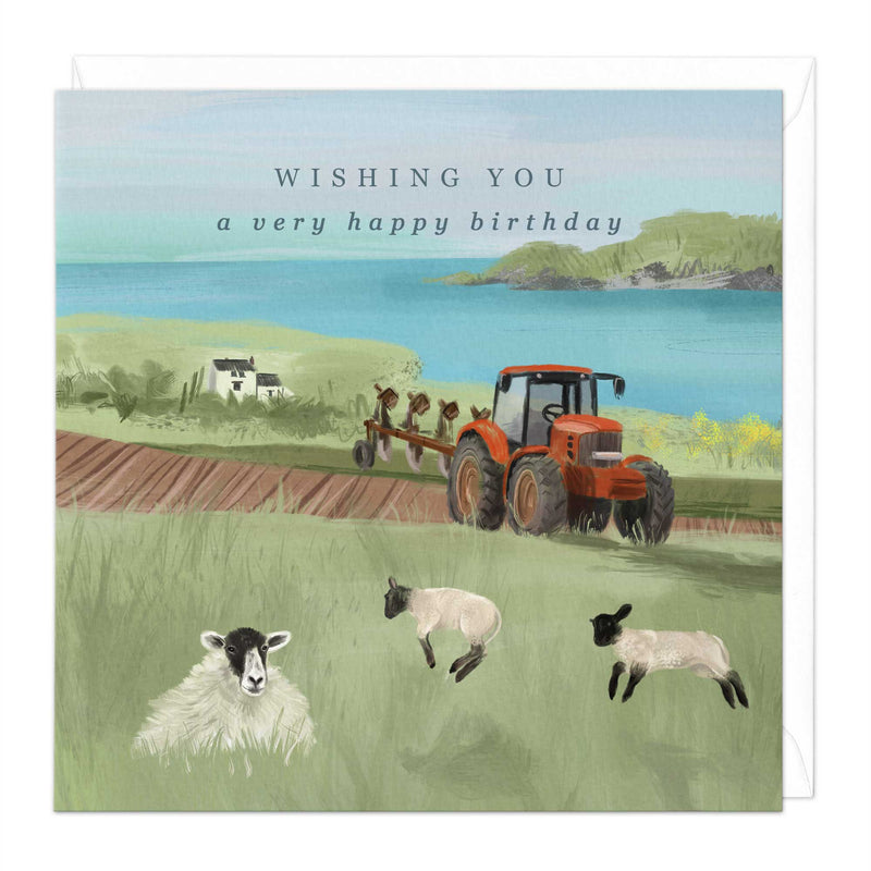 Greeting Card-E562 - Lambs By The Sea Birthday Card-Whistlefish