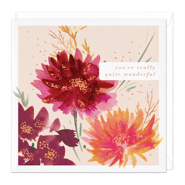 Greeting Card - E567 - Autumn Flowers Just To Say Card - Autumn Flowers Just To Say Card - Whistlefish