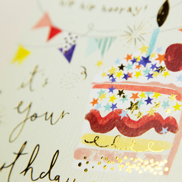 Greeting Card - E575 - Cherry Birthday Cake Card - Cherry Birthday Cake Card - Whistlefish