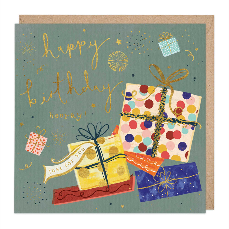 Greeting Card-E576 - Colourful Gift Boxes Card-Whistlefish
