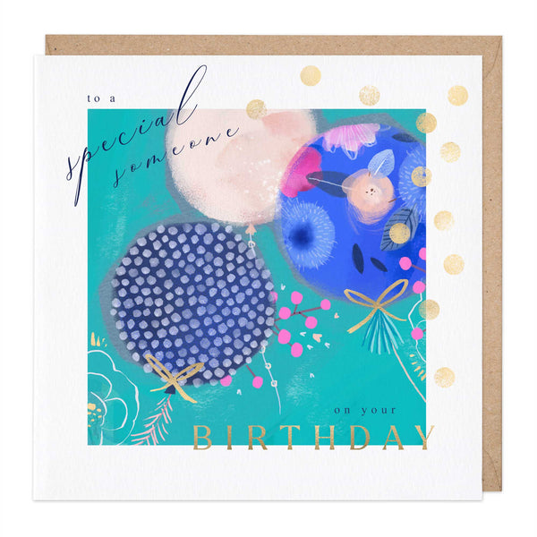 Greeting Card-E579 - Watercolour Balloons Birthday Card-Whistlefish