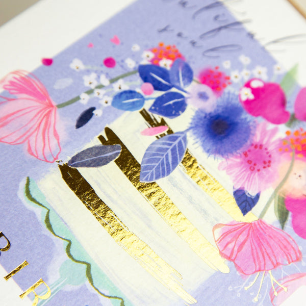 Greeting Card-E582 - Full Bloom Flower Cake-Whistlefish