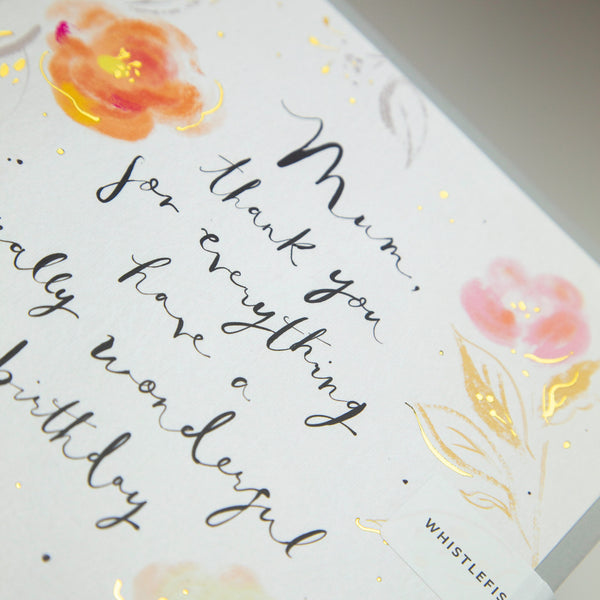 Greeting Card-E601 - Mum Floral Birthday Card-Whistlefish