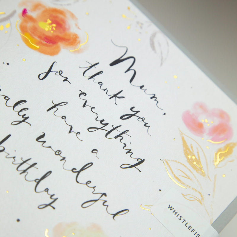 Greeting Card-E601 - Mum Floral Birthday Card-Whistlefish