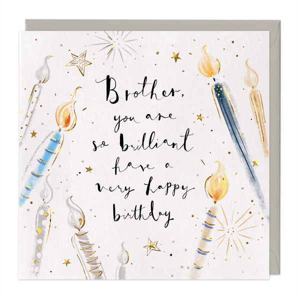 Greeting Card-E604 - Brother Candle Birthday Card-Whistlefish